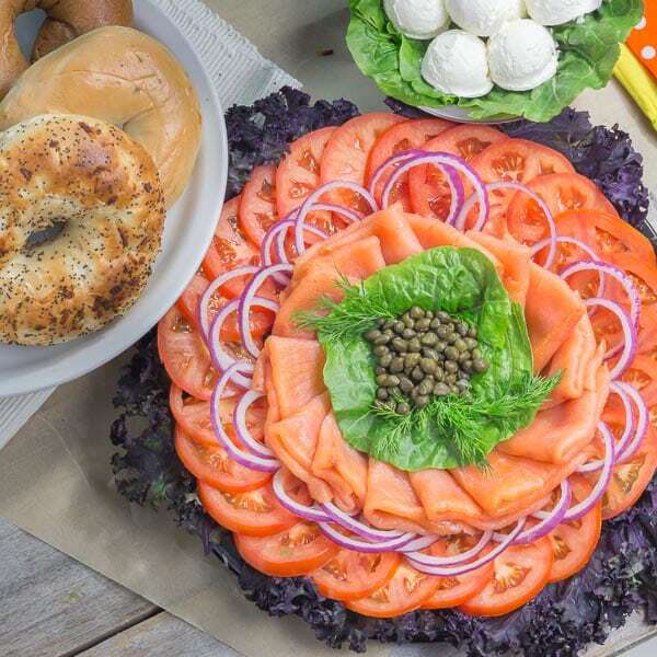 The Nova Lox Platter with Bagels available for event catering near Morningside Heights, Manhattan, New York.
